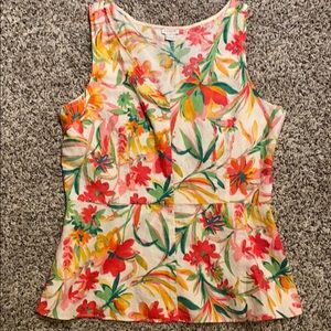 J Crew flowered peplum tank top